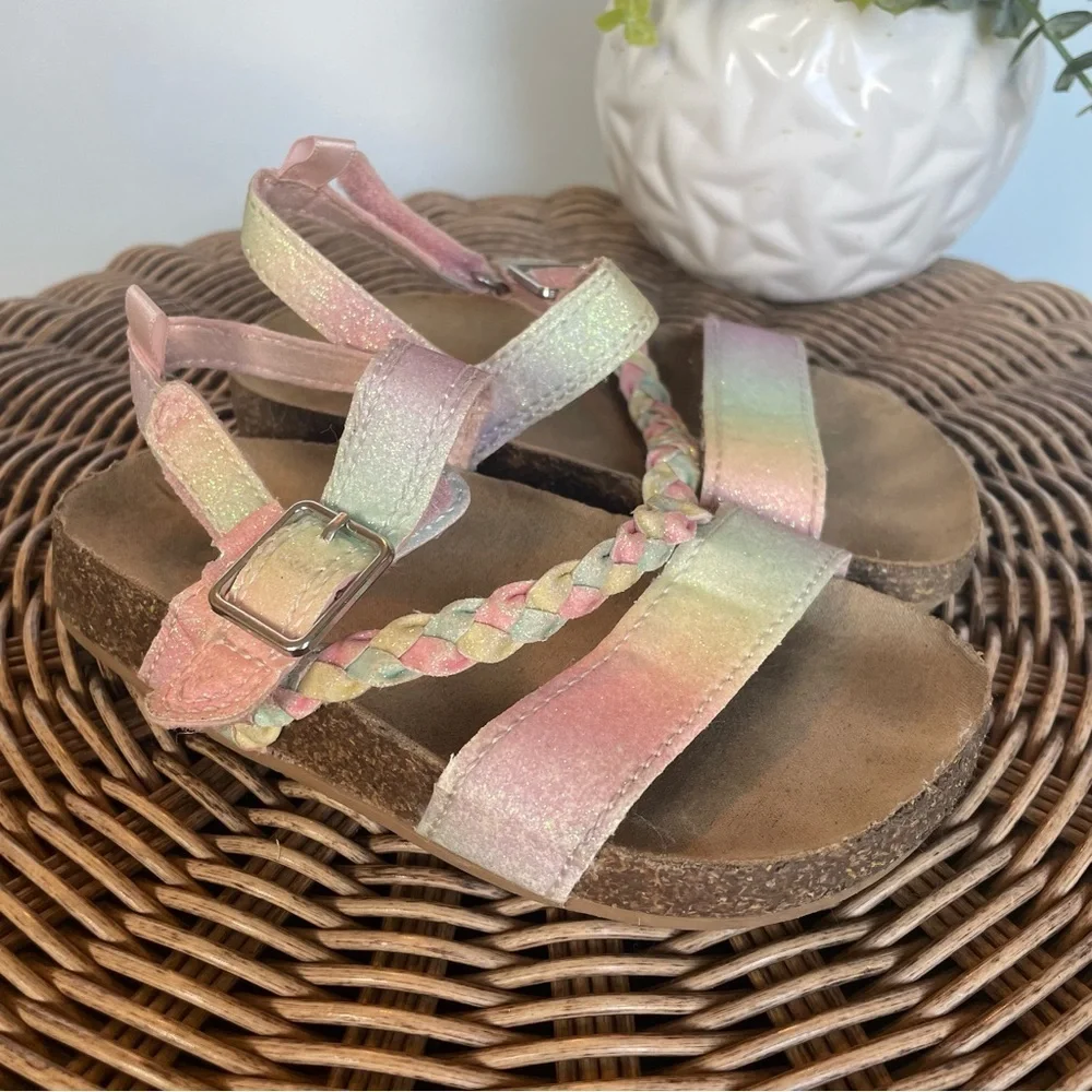 Oshkosh Girl Rainbow glitter sandals size 10m